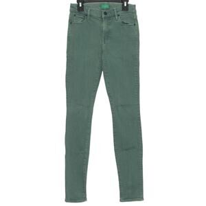 Mother Denim Charmer Skinny Jeans Green Granny Smith Cottagecore Old Money 24